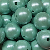 15mm Round Opal Silicone Beads ~ Pistachio