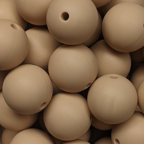 15mm Round Silicone Beads ~ Oats