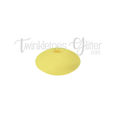 12mm Lentil Silicone Spacer Beads ~ Custard Yellow