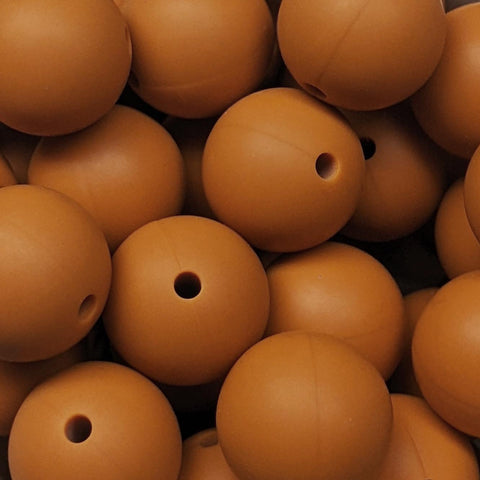 15mm Round Silicone Beads ~ Pumpkin