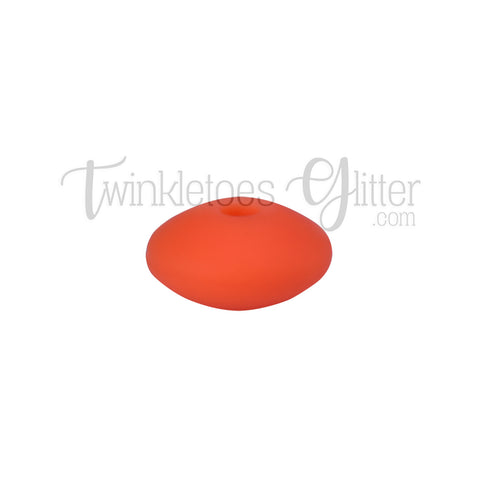 12mm Lentil Silicone Spacer Beads ~ Tangerine