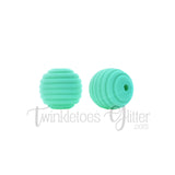 15mm Round Silicone Beehive Beads ~ Seafoam