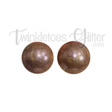 15mm Round Opal Silicone Beads ~ Metallic Copper