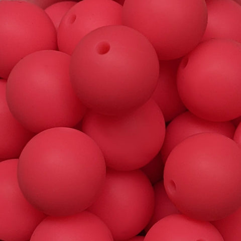 15mm Round Silicone Beads ~ Shocking Pink