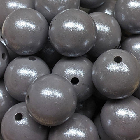 15mm Round Opal Silicone Beads ~ Lavender Grey