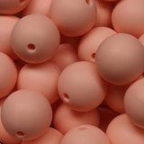 15mm Round Silicone Beads ~ Peach Blossom
