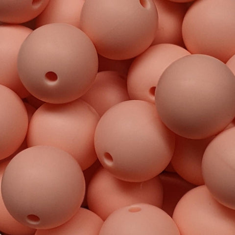 15mm Round Silicone Beads ~ Peach Blossom