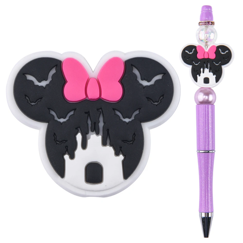 Mouse Ears w/Castle, Bats and Pink Bow Focal Bead Twinkletoes Glitter and More Mouse Ears w/Castle, Bats and Pink Bow Focal Bead Twinkletoes Glitter and More