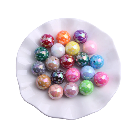 Bubblegum 20mm Bead Mix ~ UV Hearts on Multi Colored Rounds