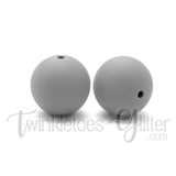 15mm Round Silicone Beads ~ Lavender Grey