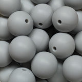 15mm Round Silicone Beads ~ Ash