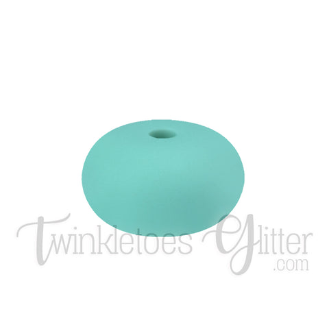 15mm Rondelle (Abacus) Silicone Beads ~ Celeste Blue