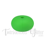 15mm Rondelle (Abacus) Silicone Beads ~ Summer Green