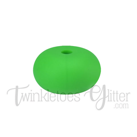 15mm Rondelle (Abacus) Silicone Beads ~ Summer Green