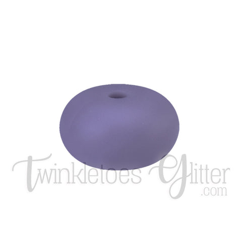 15mm Rondelle (Abacus) Silicone Beads ~ Blue Grey