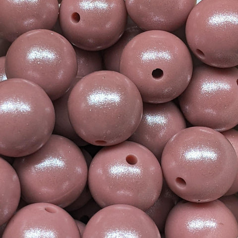 15mm Round Opal Silicone Beads ~ Blush