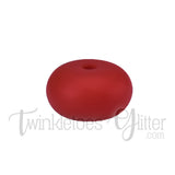 15mm Rondelle (Abacus) Silicone Beads ~ Chili Red