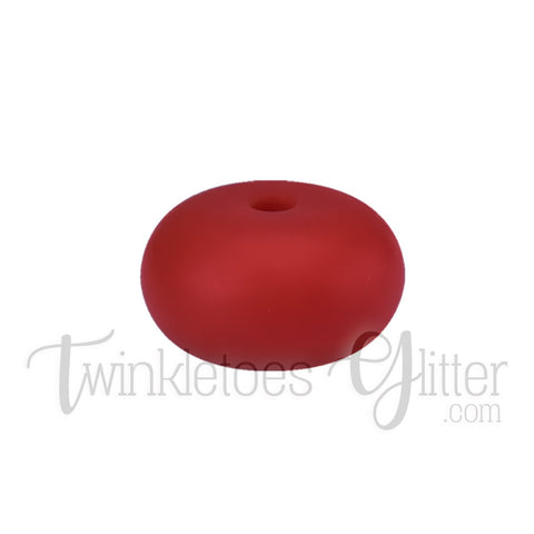 15mm Rondelle (Abacus) Silicone Beads ~ Chili Red