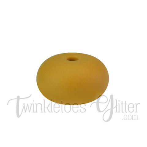 15mm Rondelle (Abacus) Silicone Beads ~ Mustard