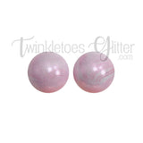 15mm Round Opal Silicone Beads ~ Marble Pink