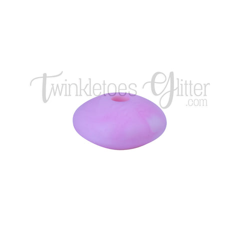 12mm Lentil Silicone Spacer Beads ~ Marble Pink