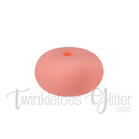 15mm Rondelle (Abacus) Silicone Beads ~ Peach