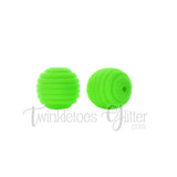 15mm Round Silicone Beehive Beads ~ Chartreuse
