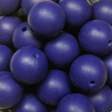 15mm Round Silicone Beads ~ Navy Blue
