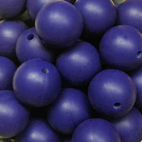 15mm Round Silicone Beads ~ Navy Blue