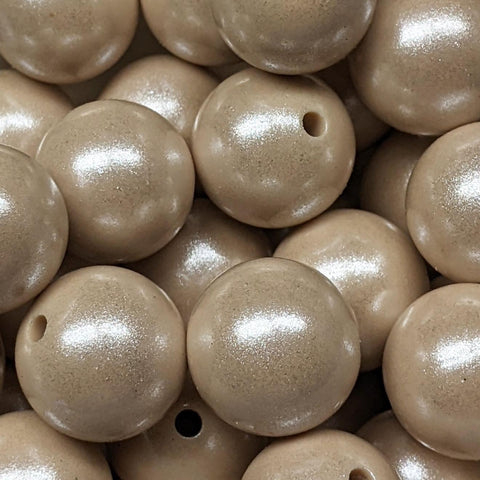 15mm Round Opal Silicone Beads ~ Sand