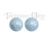 15mm Round Opal Silicone Beads ~ Marble Blue