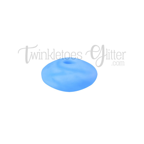 12mm Lentil Silicone Spacer Beads ~ Marble Blue