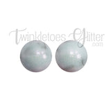 15mm Round Opal Silicone Beads ~ Marble White