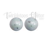 15mm Round Opal Silicone Beads ~ White Granite