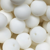 15mm Round Silicone Beads ~ Snow White