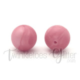 15mm Round Silicone Beads ~ Pearl Rose Pink