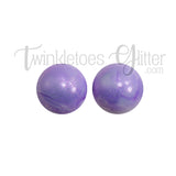 15mm Round Opal Silicone Beads ~ Marble Purple