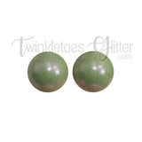 15mm Round Opal Silicone Beads ~ Sage