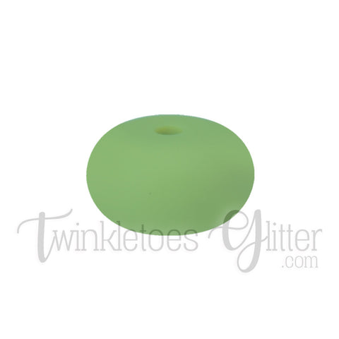 15mm Rondelle (Abacus) Silicone Beads ~ Sage