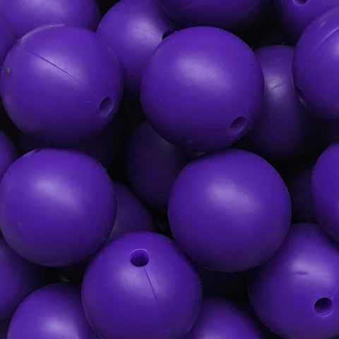 15mm Round Silicone Beads ~ Grape