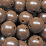 15mm Round Opal Silicone Beads ~ Peanut