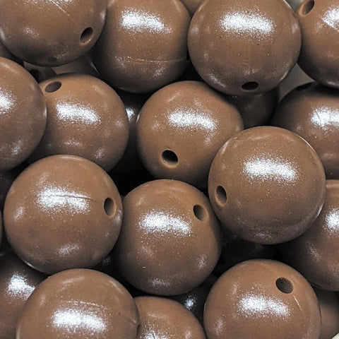 15mm Round Opal Silicone Beads ~ Peanut
