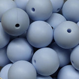 15mm Round Silicone Beads ~ Fairy Blue