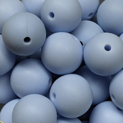 15mm Round Silicone Beads ~ Fairy Blue