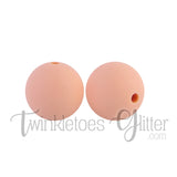 15mm Round Silicone Beads ~ Limestone