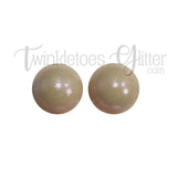 15mm Round Opal Silicone Beads ~ Tan