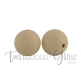15mm Round Silicone Beads ~ Tan