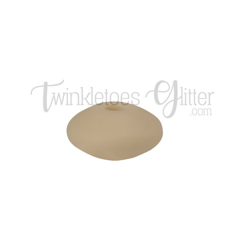 12mm Lentil Silicone Spacer Beads ~ Tan