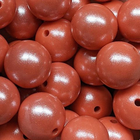 15mm Round Opal Silicone Beads ~ Coral