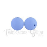 15mm Round Silicone Beads ~ Frost Blue